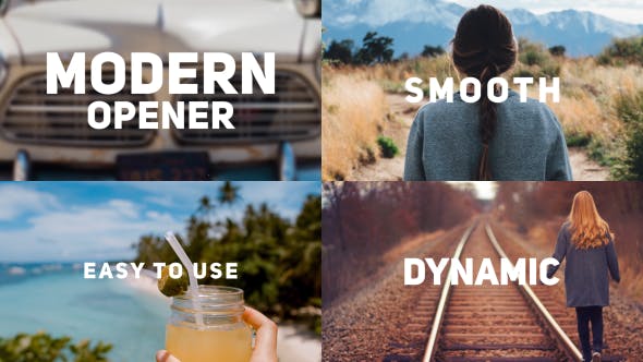 AE模板-简洁开场图形图片切割转场片头 Modern Opener（221107）