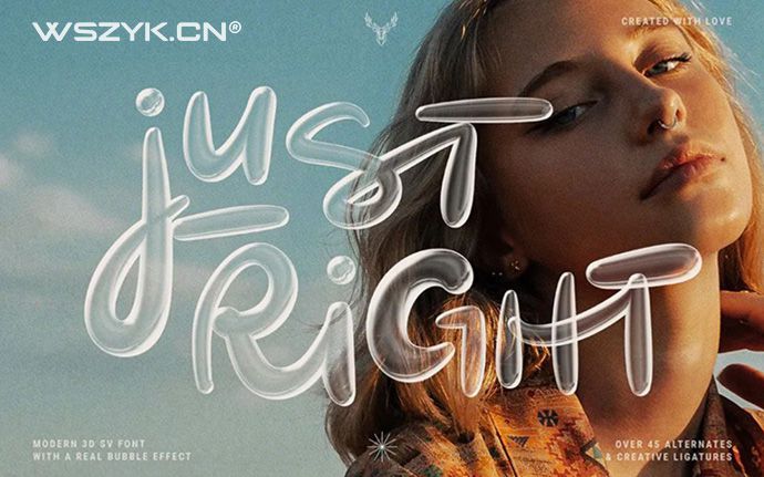 3D立体手写气泡效果英文字体-YOUTH MOJITO（230604）