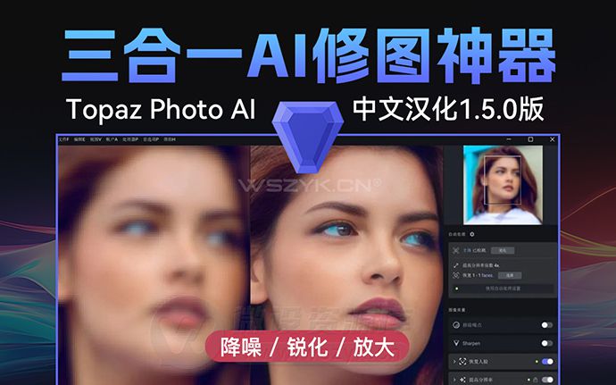 降噪/锐化/放大三合一神器 Topaz Photo AI 1.5.0 汉化版，配合Adobe简直如虎添翼（230126）