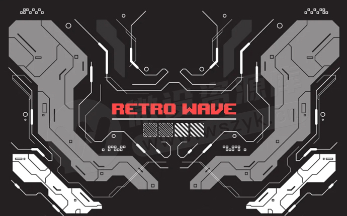 科幻赛博朋克机械风科技几何线条装饰海报背景插画AI矢量设计素材（240630）