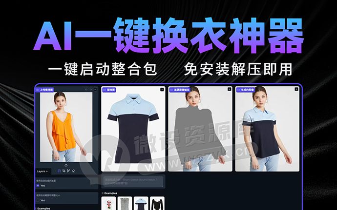AI换衣一键整合包2.0 升级版来了！效果逼真可商用（250325）